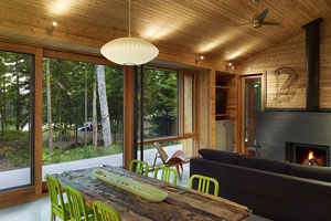 Дизайн интерьера деревянного дома - фото
