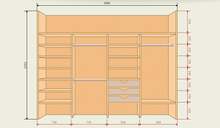 Расчет шкафа-купе